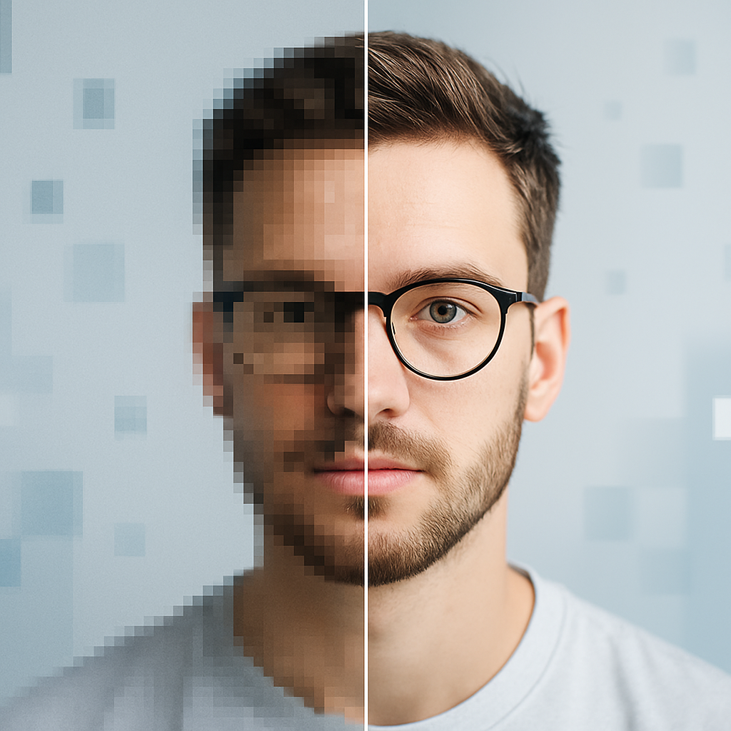 AI image upscaling tools – before and after example